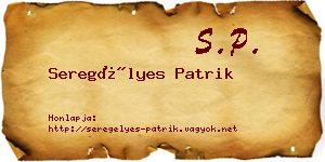 Seregélyes Patrik névjegykártya