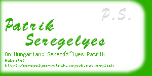 patrik seregelyes business card